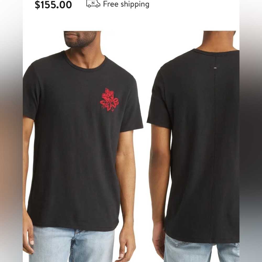 NWT Mens Rag & Bone Lunar New Year black tee size M